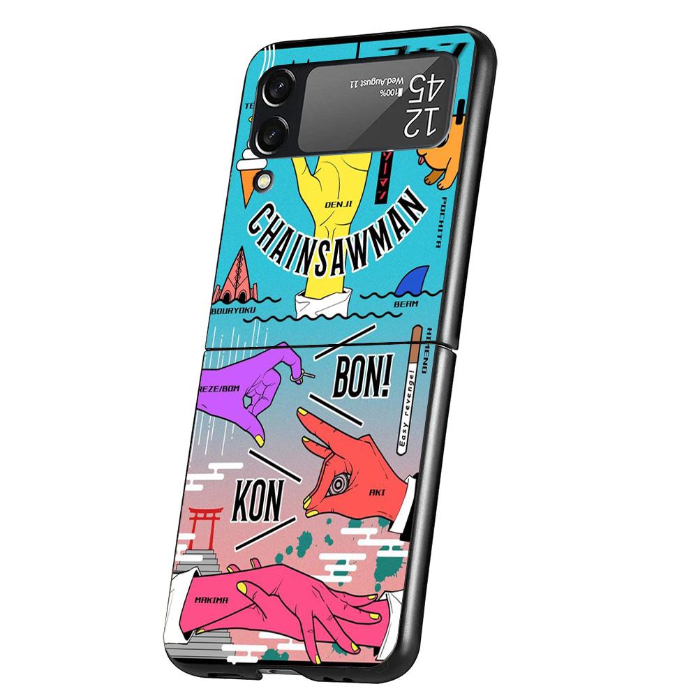 

Chainsaw Makima Power Cover Phone Case For Samsung Galaxy Z Flip 7 6 5 4 3 5G Flip7 Flip6 Flip5 Flip4 Flip3 Black Fundas Shell G Samsung Z Flip 7