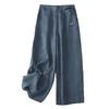 New Women's Retro Chinese-Style Cotton Linen Wide-Leg Pants: High-Waist, Loose-Fit, Spring/Summer Casual Wear.