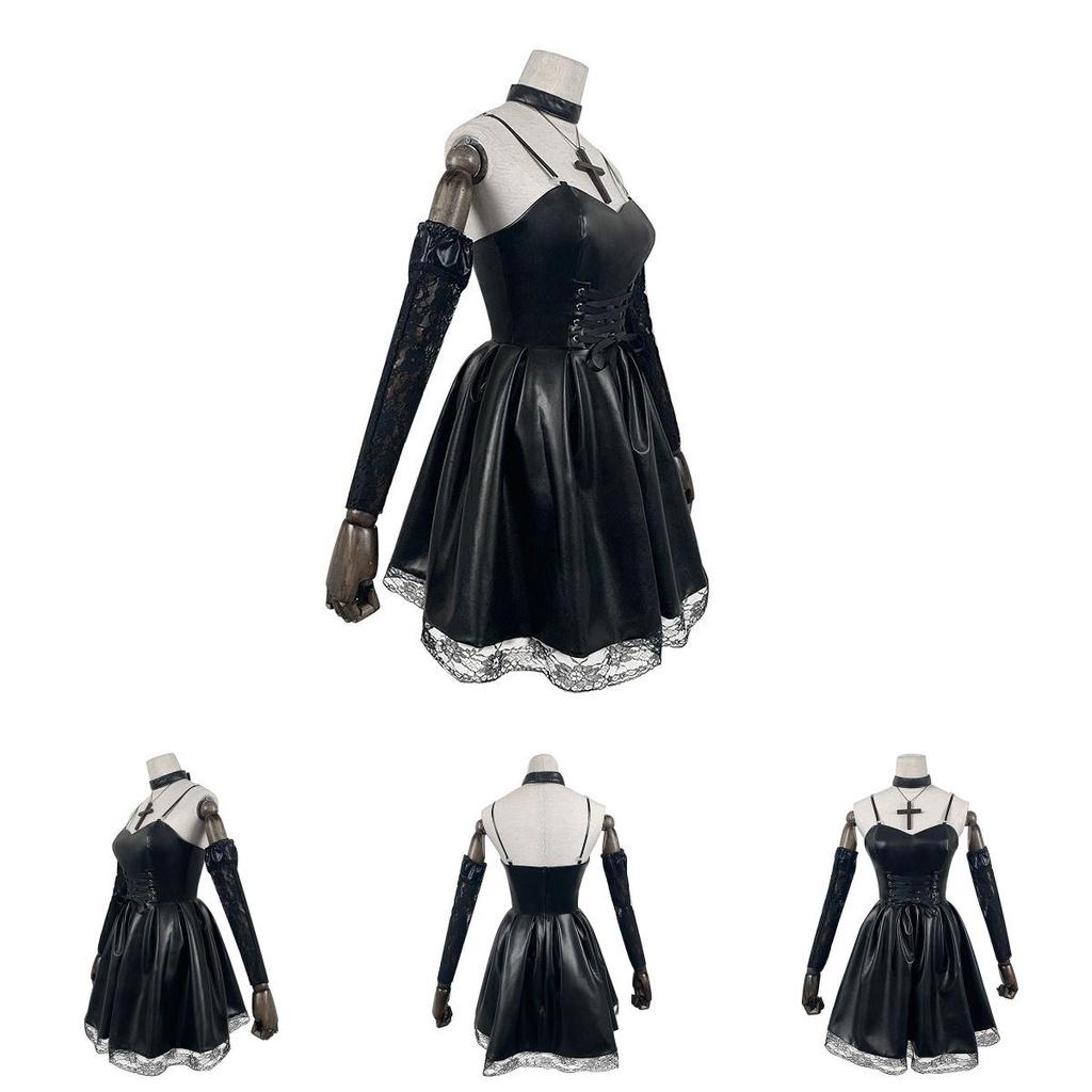 Stylish Misa Amane Death Note Anime Cosplay Black Dress For Halloween And Parties