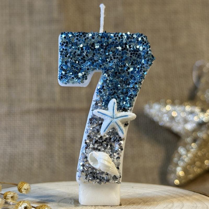 Digital Birthday Candle Cake Decoration Party Celebration Ocean Creative Handmade Diy