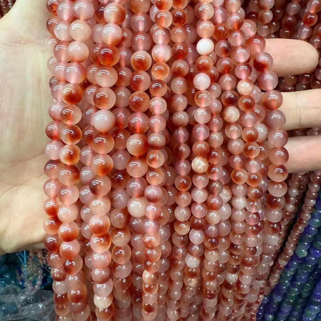 Natural Two-Tone Chalcedony Flower Beads for Handmade Jewelry