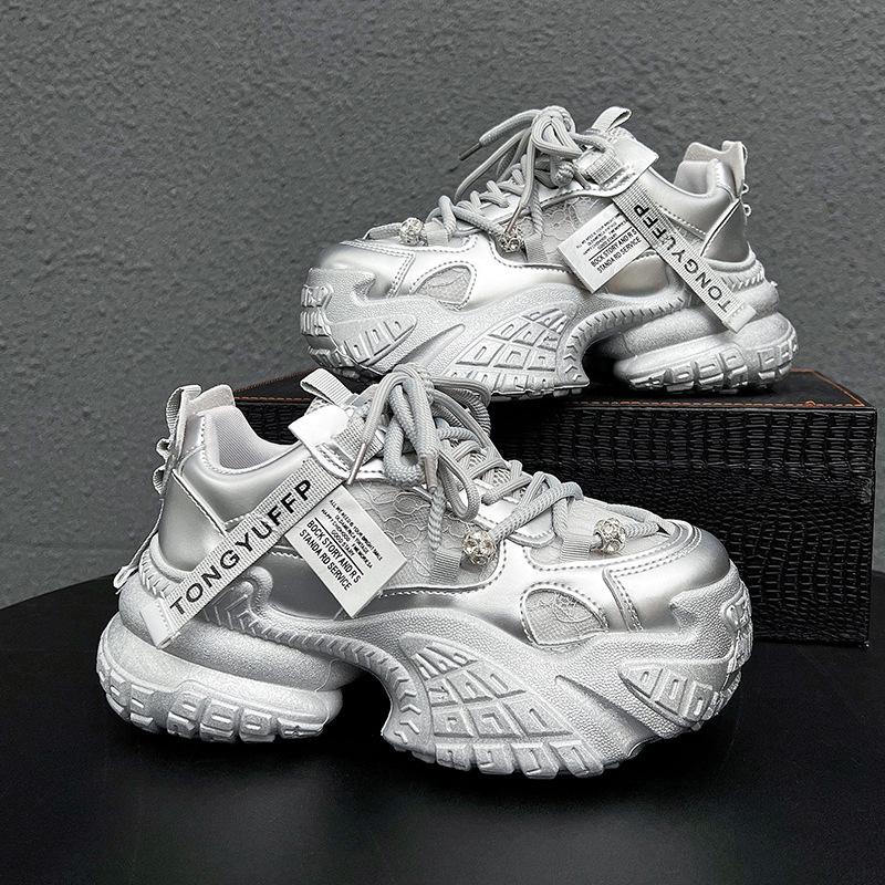 

2025 spring new fashion dad shoes women s platform tires retro ins trendy versatile casual dad shoes 40