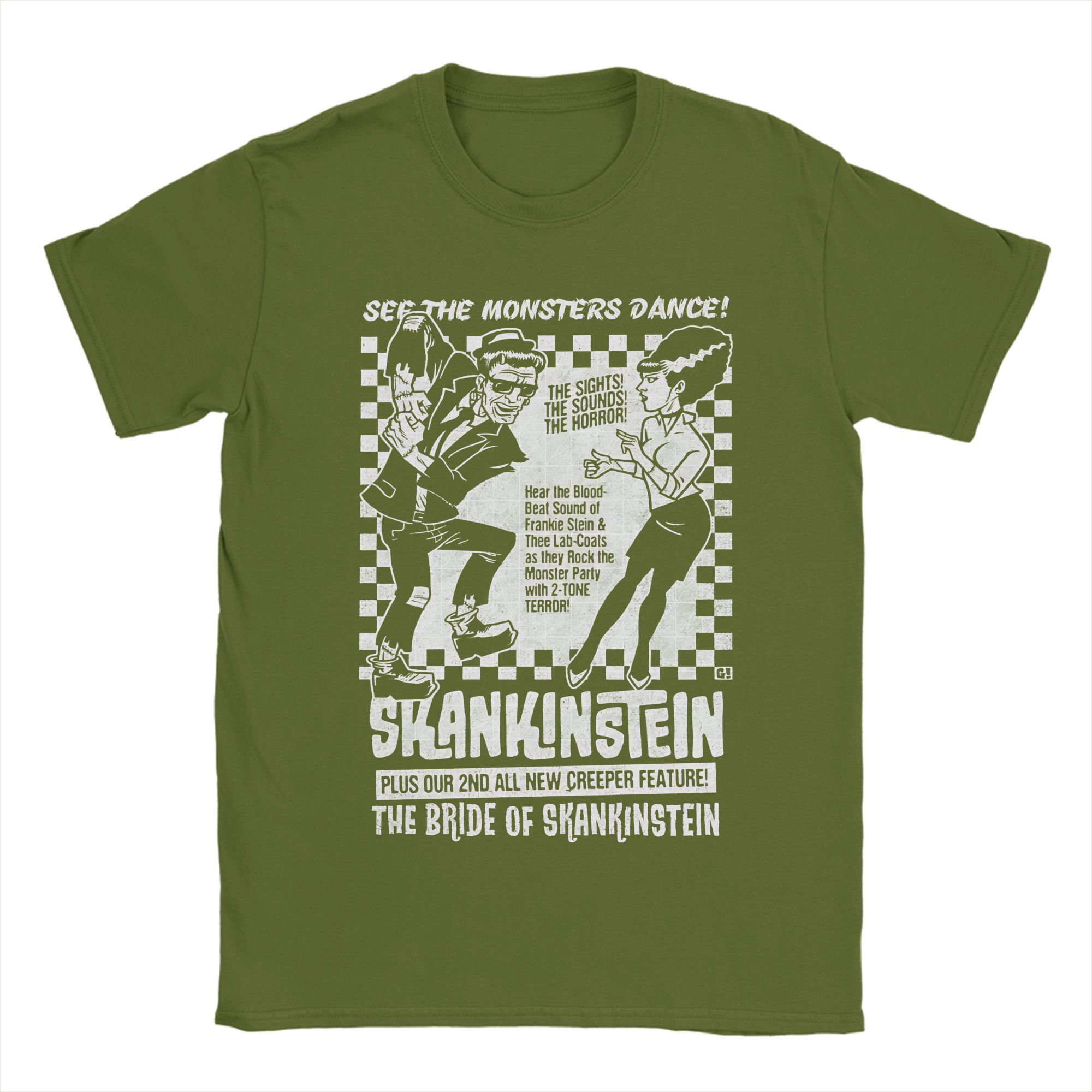 

Frankenstein Skankinstein T-Shirt Men Women Novelty Pure Cotton Tees Crew Neck Short Sleeve T Shirt Summer Clothes 4XL