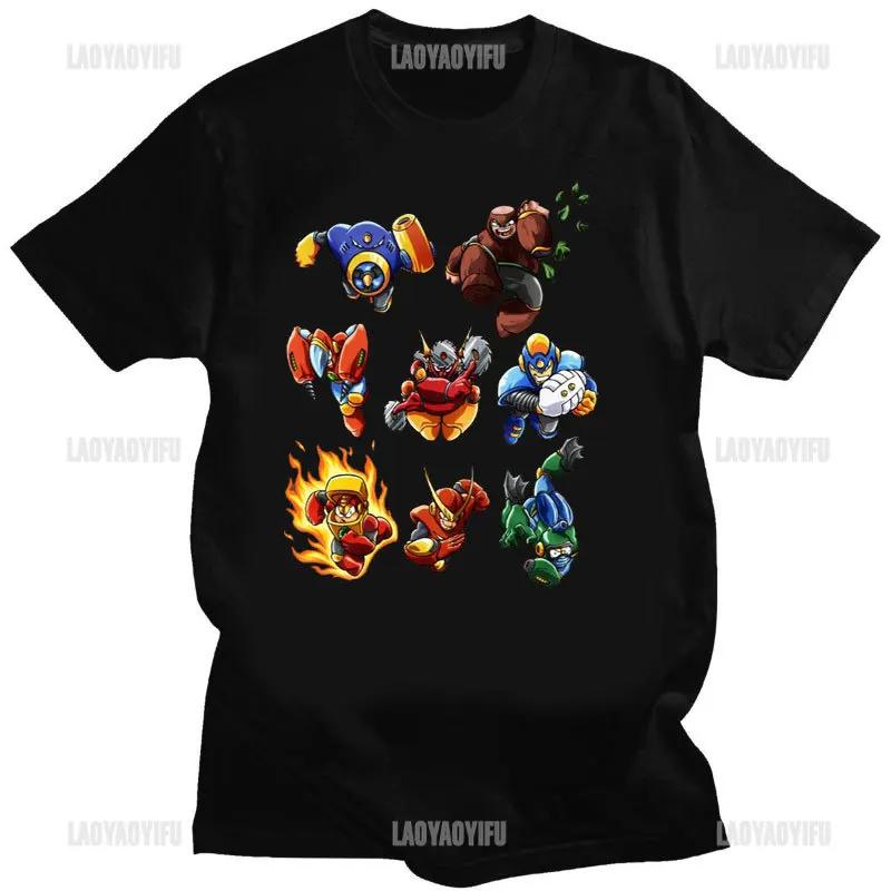 Official Megaman Player Select Men'S T-Shirt Mega Man Video Game Men Printed Tee Fashion Summer Cotton Casual Men'S Gift T Shirt