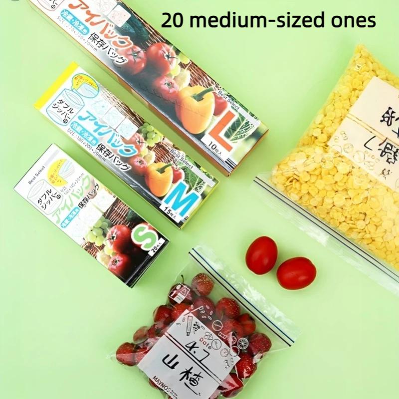 Food Preservation Bags Double Reinforced Seal 3 Sizes Freezer Safe Tight Seal for Leftovers Food Storage
