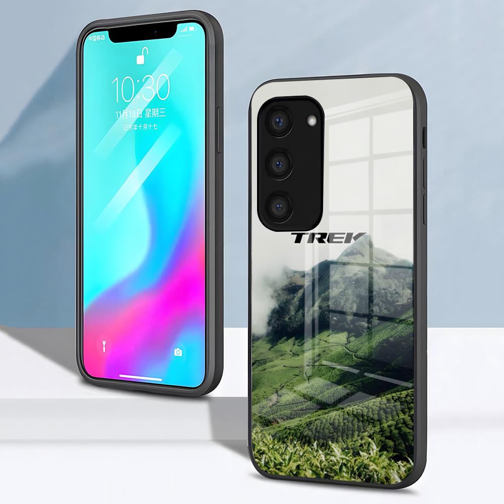 Bicycle T-TrekS Phone Case For Samsung S26 S25 S24 FE S23 S22 S21 Plus S20 Ultra Note20Ultra Black Glass Cover
