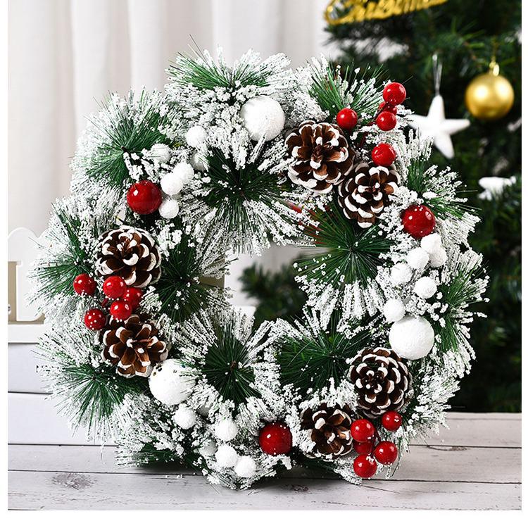 2023 Christmas Wreath: Cross-border Hot Selling 30CM Holiday Decoration for Shopping Mall & Hotel