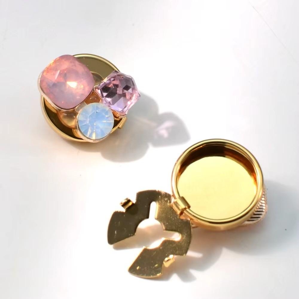 1PC Rhinestone Pearl Flower Button Covers Alloy Cufflinks Button Cover  for Shirt Dress Decoration