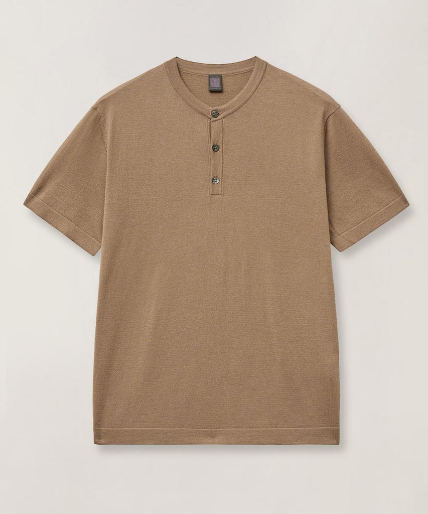 IOLO Cotton Silk Half Henley Neck_Espresso Brown