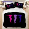 Monster Energy Power Sip Set da tre pezzi(1 * copripiumino + 2 * federa, senza nucleo) Copripiumino e federa regalo di Natale compleanno