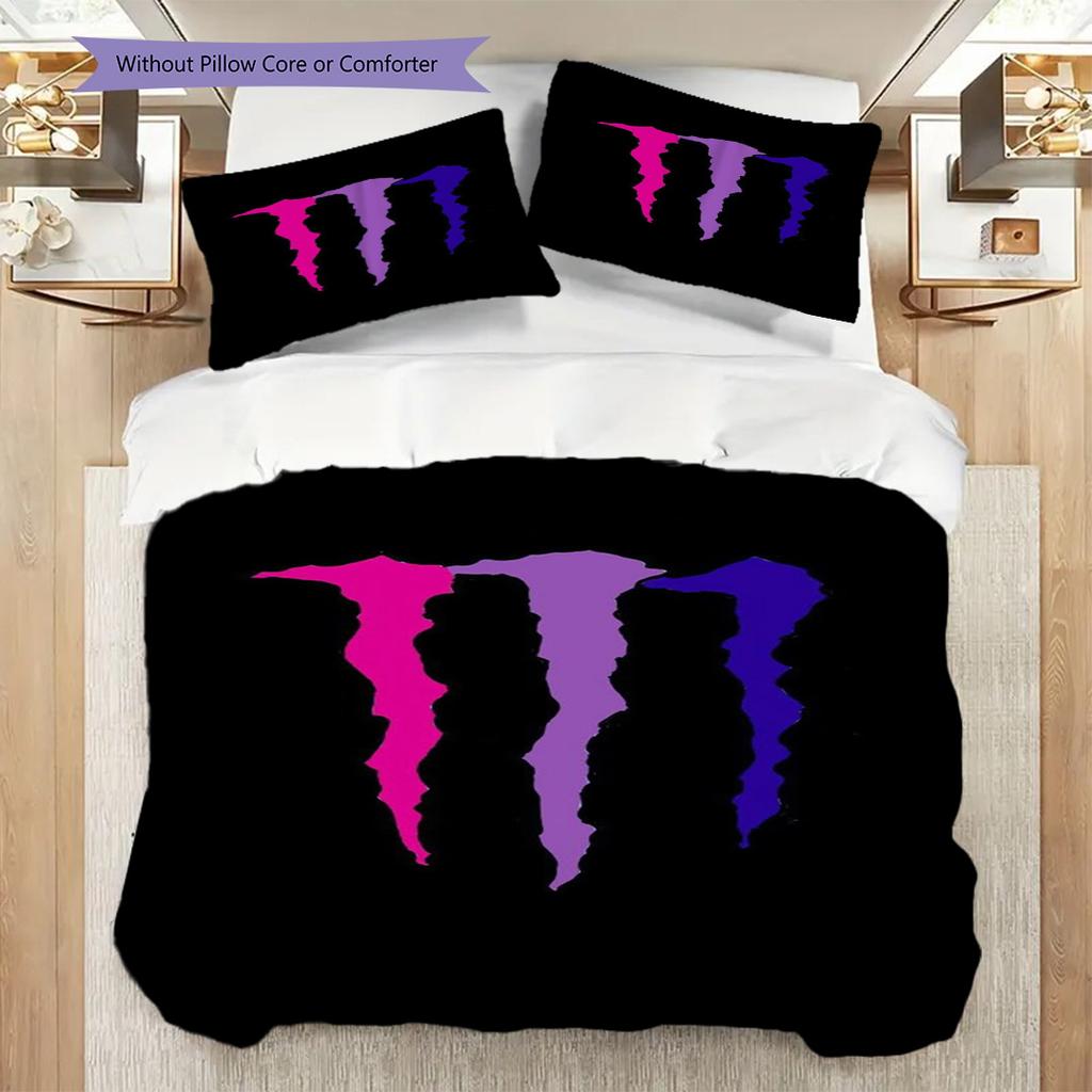 Monster Energy Power Sip Set da tre pezzi(1 * copripiumino + 2 * federa, senza nucleo) Copripiumino e federa regalo di Natale compleanno