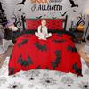 Homewish Halloween Bats Duvet Cover Set Pumpkin Spider Web Bedding Set Festival Theme Quilt Cover Set