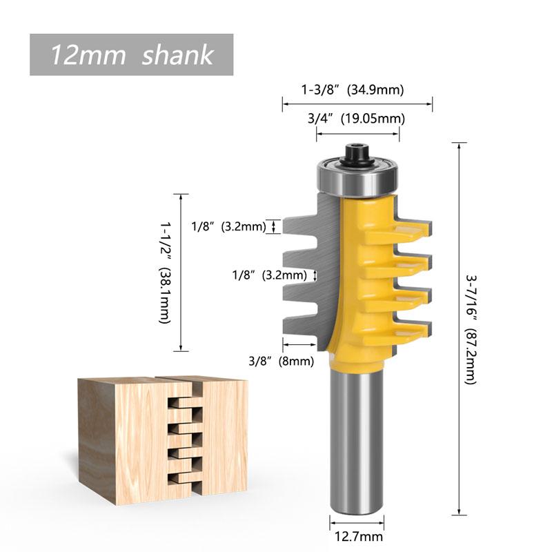 1 PC Rail & Stile דבק חיבור אצבע נתב ביט קונוס טנון חותך עבודות עץ כלים חשמליים 6 מ"מ 1/4 אינץ' 8 מ"מ 12 מ"מ 1/2 אינץ' שוק