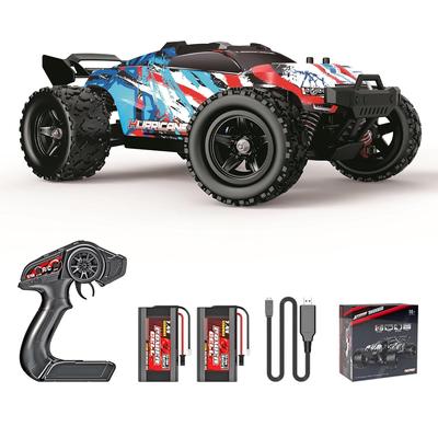 Ferngesteuertes Auto 1:Maßstab 18, 45 km/h, 4WD RC, Drift-Offroad-Upgrade-Bürstenmotor mit zwei wiederaufladbaren Batterien, Bastlerqualität für Erwachsene
