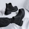 Leather Shoes Men's Boots 2025 Autumn/Winter Round Head Mid Top Korean Edition British Thick Bottom Slope Heel Chelsea Boots Sho