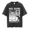 Anime Baki The Grappler Washed Tshirt Hanma Yujiro Gym Short Sleeve Tshirts Men Oversized Cotton Casual Tee Shirts Streetwear