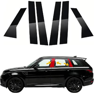 6 PCS Gloss Black Door Window B/C-Pillar Trim Cover Stickers for Land Rover Range Rover Sport L494 2014 2015 2016 2017 2018 2019 2020 2021 2022