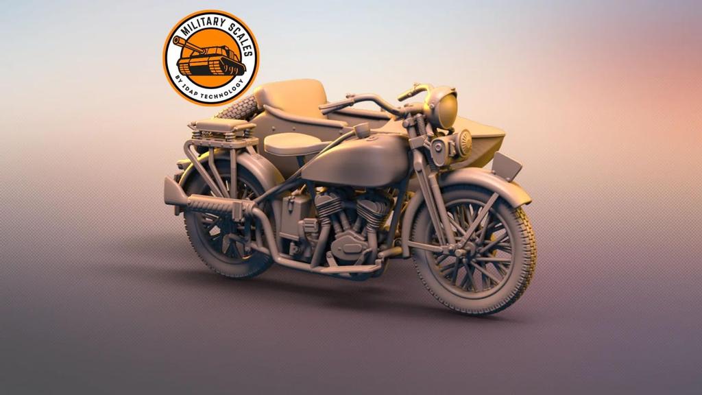 IDAP Technology Japanese Rikuo Type 97 Military Motorcycle with Sidecar 3D Printer Kit PD48212 1/48