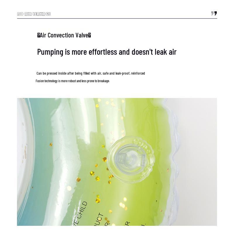 Korean Sequin Rainbow Mermaid Swimming Ring with Wings for Adults & Kids