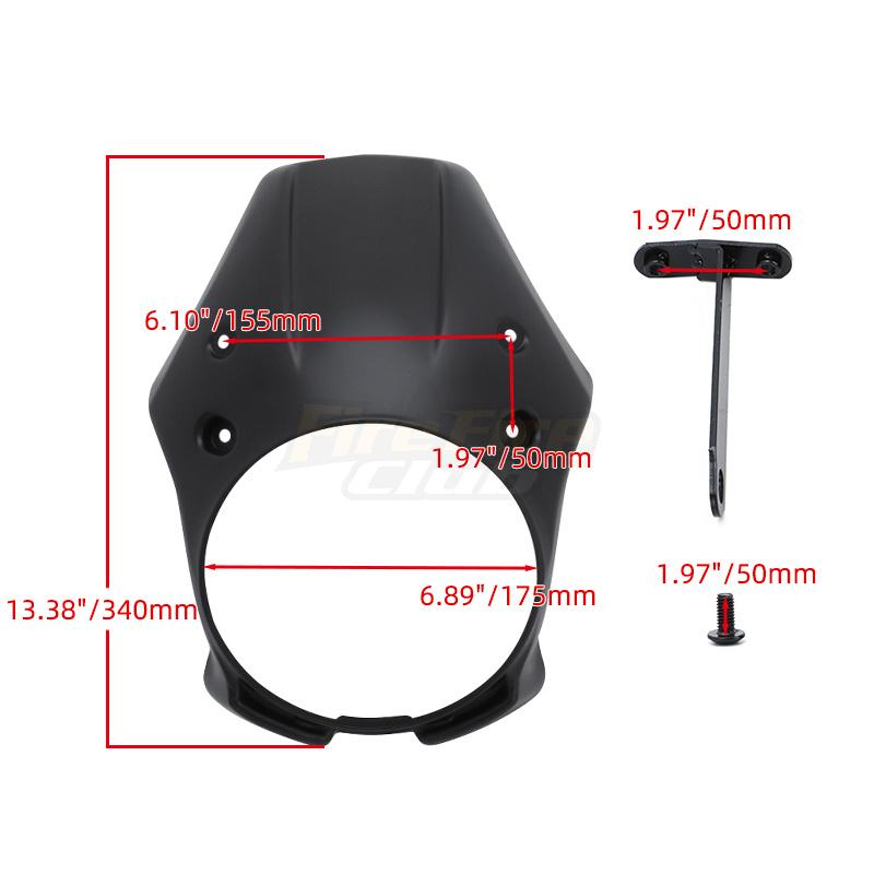 Motorrad Mattschwarz ABS Scheinwerfer Frontverkleidung Scheinwerferverkleidung Abdeckung Für Yamaha XVS 950 SPEC BOLT 950 2013-2022