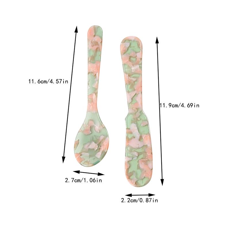 Colorful Acrylic Ice Spoon Cream Coffee Caviar Spoon Stirring Spoons Dessert Spoon Teaspoon Crafts Tableware Party Photo Props