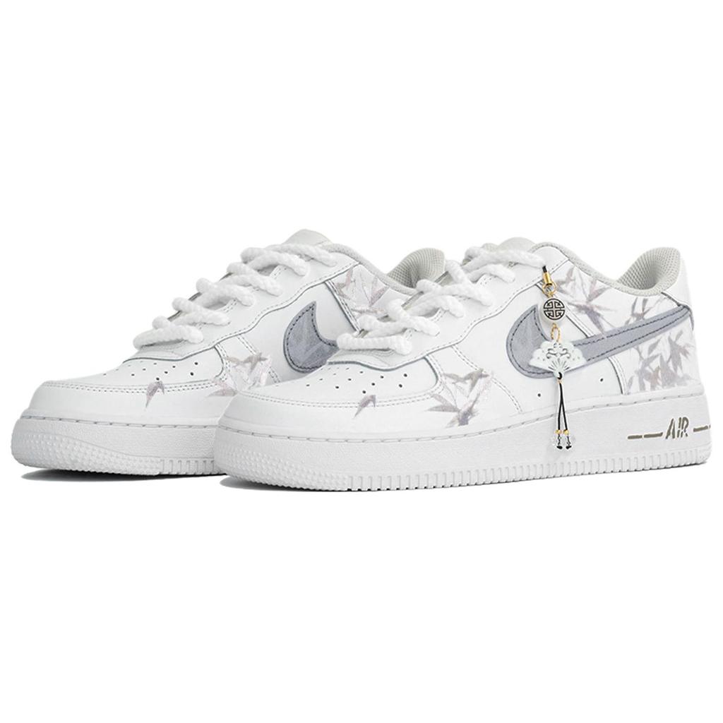 Nike Air Force 1 Coverage Impact Resistance Low top Skateboard Shoes Unisex White Gray CW2288-111(Team113-S-BOX)