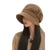 Korean Style New Style Octagonal Hat Fashionable High End Metal Label Pile Hat Autumn and Winter Thermal Basin Hat Trendy