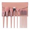 MeiYue Makeup Brush Set Popular Makeup Brushes with Fiber Super and Comes with a PU Makeup Storage Pouch Pink (12 Pieces) - Multi-functional