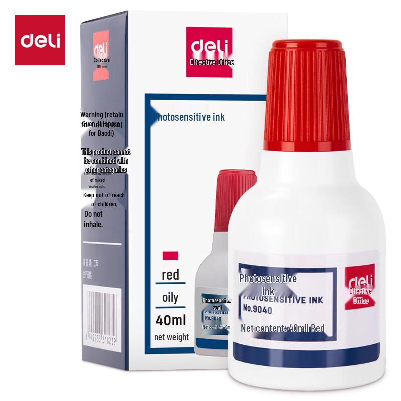 Deli 9040 40ml Photosensitive Stamp Ink Refill
