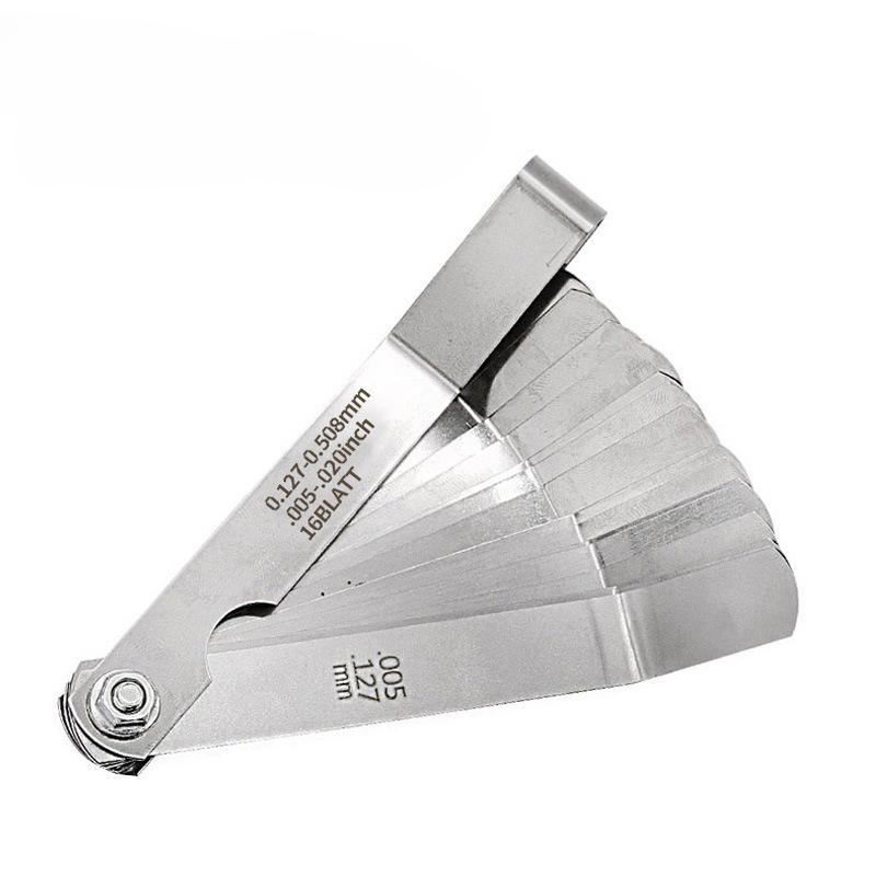16ks/sada Měřidlo Měřidlo Nerezová ocel Vysoká přesnost Monolitické ventilové měřidlo Měřidlo tloušťky 127-0,508 MM Měření