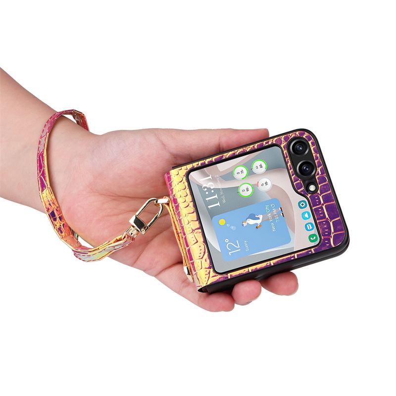 One-piece magic color Leather Case For Samsung Galaxy Z Flip 5 4 3 5G Shockproof Scratch-proof Z Flip4 flip5 Protect Shell Cover