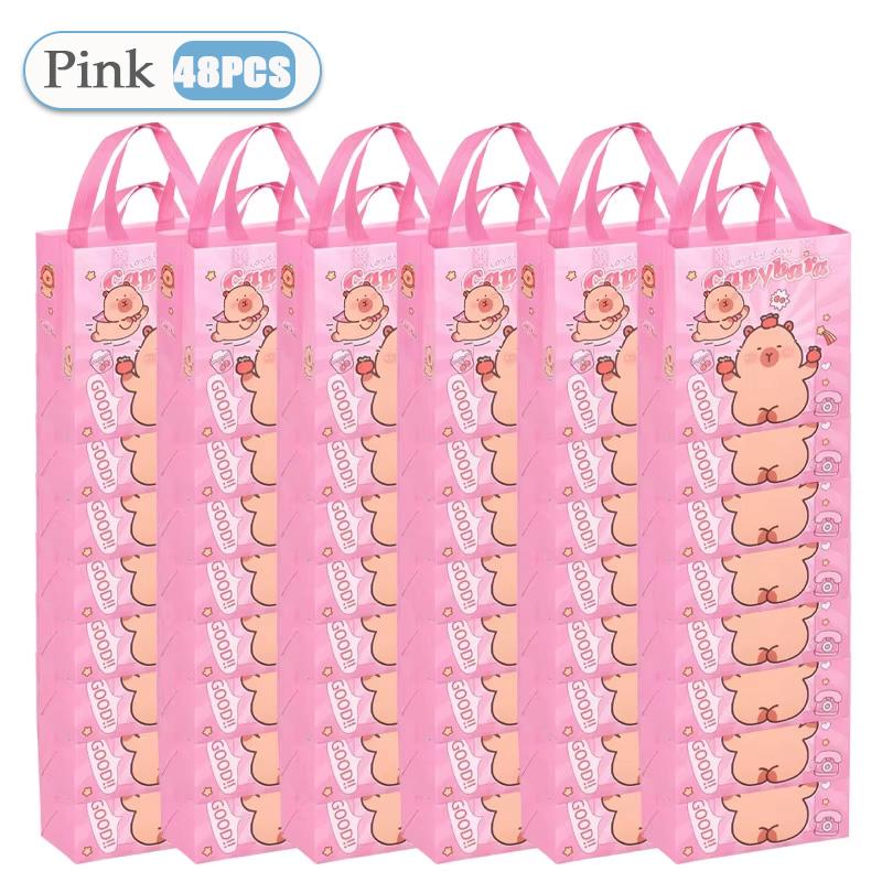 1-48PCS Cute Capybara Candy Gift Bag New Cute and Cute Kapibala Cartoon Gift Packaging Non Woven Waterproof Gift Tote Bag
