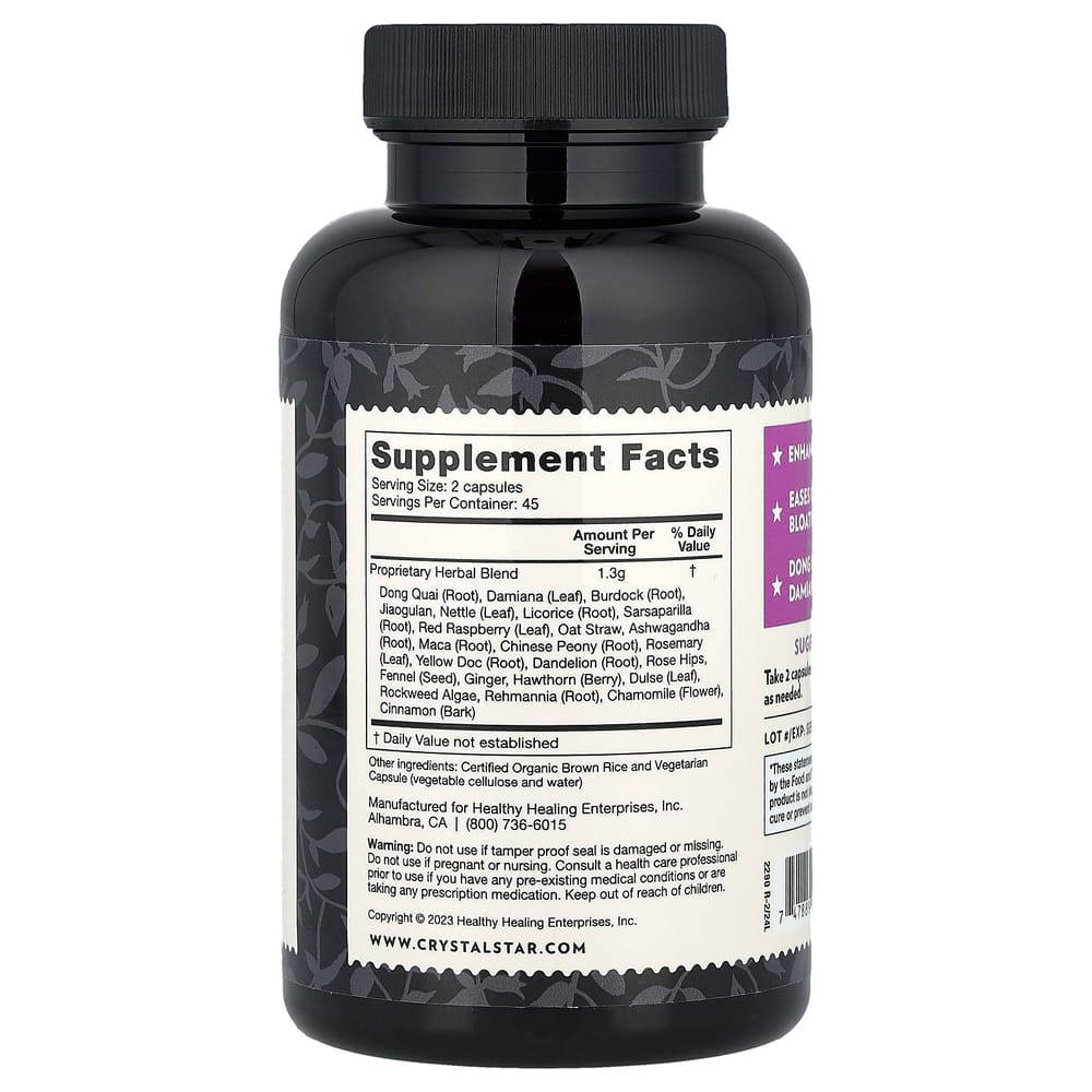 Crystal Star Harmony Veggie Capsule per Donna, 90 Capsule