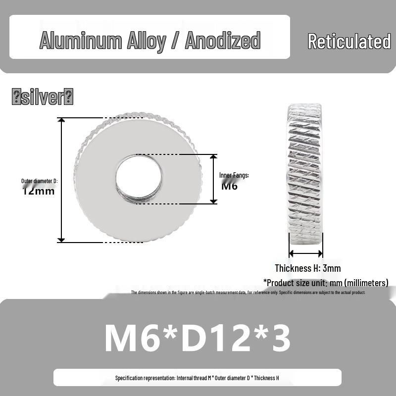 Aluminum Alloy Hand-Tightened Knurled Nut Adjustment Lock Gauge M3-M8