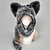 Dark Series Gothic Plush Hat Y2K Cross Metal Style Headwear Cosplay Cat Ear Hat Halloween Punk Rock Warm Cap For Women Men