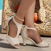 Designer Damen High Heels Sandalen 2025 Sommer Trend Knöchelschuhe Damen Bequeme Sandalen Große Größe Pumps Schuhe für Damen