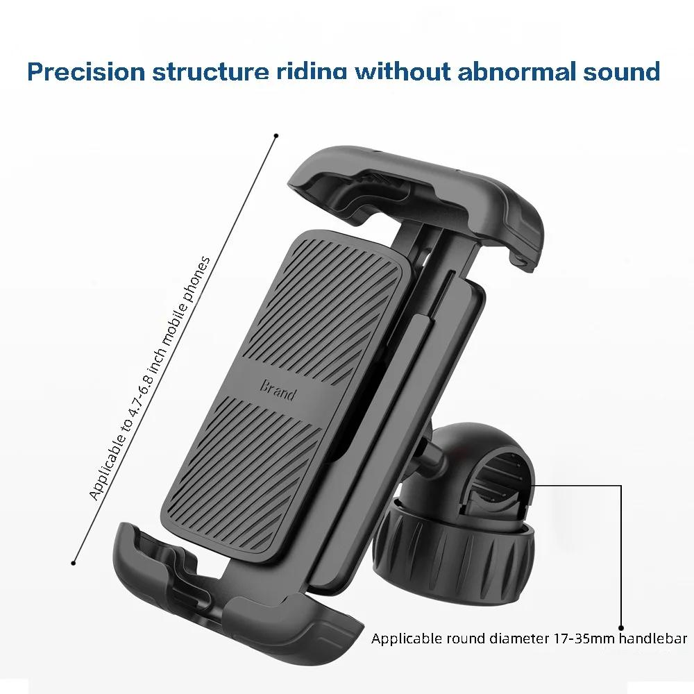 Bike Phone Holder 360° View Universal Bicycle Phone Mount for 4.7-7 Inch Mobile Phone Stand Shockproof Bracket GPS Clip