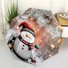 1pc Christmas Snowman Family with Lantern Automatic Opening Umbrella with Foldable Design, 8-Iron Frame, Festive Gift for Fans, Travelers & Daily Use.