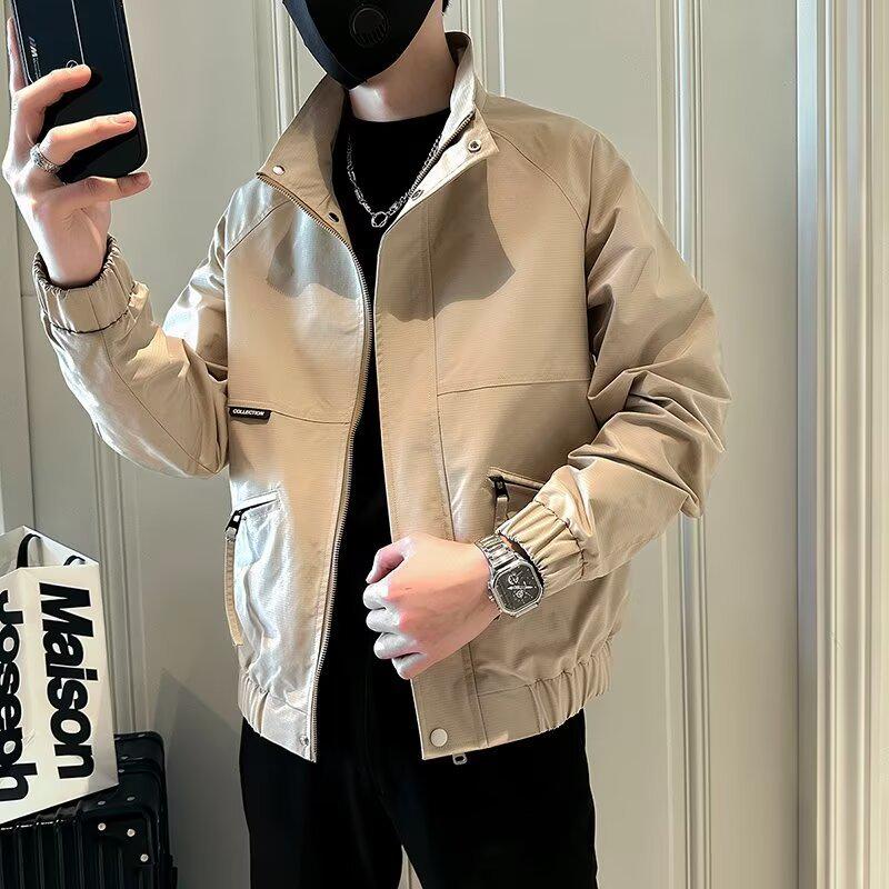 Męska Kurtka Streetwear Wysokiej Jakości na Wiosnę/Jesień – Modna, Luźny Krój, Stylowa Odzież Wierzchnia