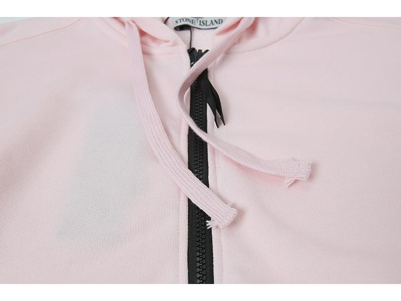 STONE Klassisches Kapuzensweatshirt: Einfarbig, Reißverschluss, Langarm, Unisex-Abzeichenjacke