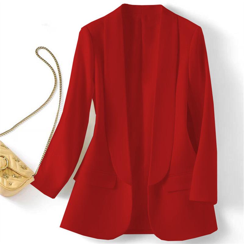 Spring and Autumn Hot Style Commuting Solid Color Collar Long Sleeve Coat for Women