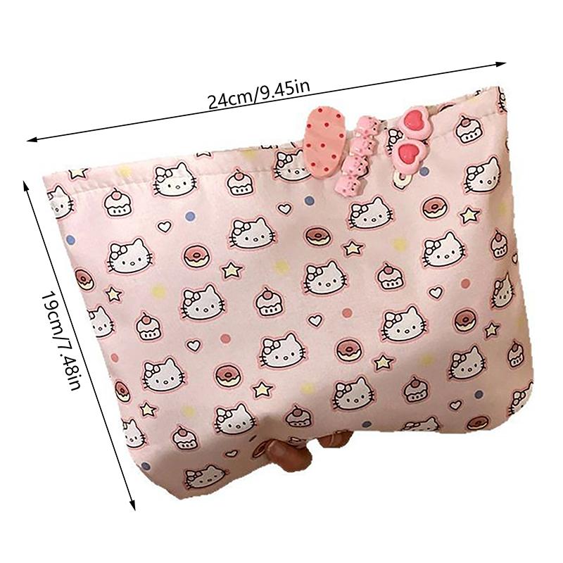 Söt Söt Sanrio Hello Kitty Sminkväska Flicka Kt Katt Sminkväska Stor Kapacitet Resa Bärbar Förvaringsväska Organizer Påse Present
