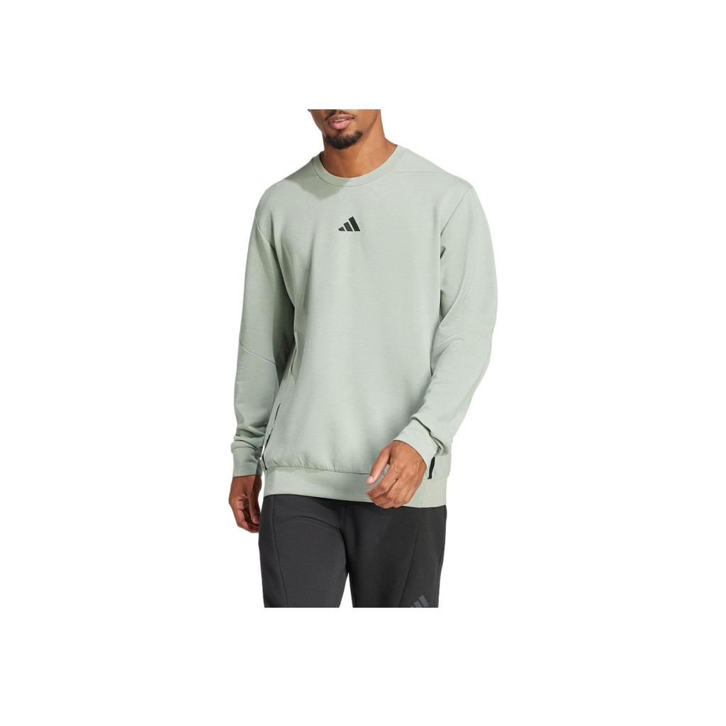 Adidas Comfortable Durable Casual Simple Sweatshirt Men Tops Silver Gray Green JI8166