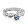 London Blue Topaz Twin Stone Pave Ring - 925 Sterling Silver