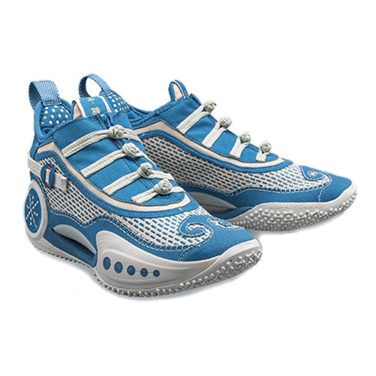 Li Ning Way Of Wade 9 CNY Harvest Cushioning Slip Resistant Abrasion Resistant Low top Basketball Shoes Men's Blue ABAR119-2()
