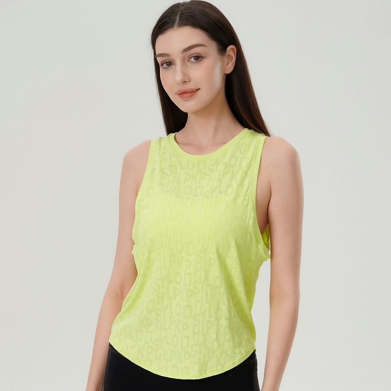 

2025 Amoi Yoga Clothes Women s Sleeveless Vest Breathable Comfortable Yoga Jacket Sports Blouse Loose Fitness T-shirt Spring rain Green S