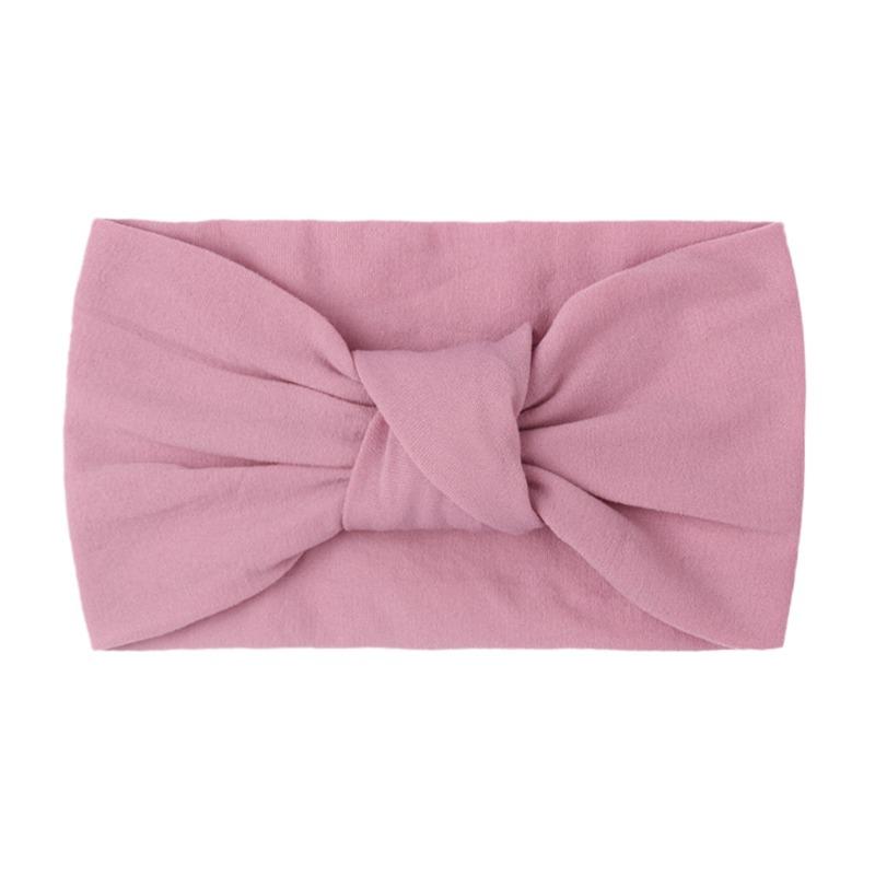 Summer Children's Headgear Baby Solid Color Nylon Knotted Wide Edge Headband Soft Double Knotted Headband