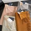 Luxury Winter 100% Wool Scarf Women Thicken Solid Cashmere Handkerchief Warm Pashmina 2 Colours Female Shawl Pareo Soft Bufanda