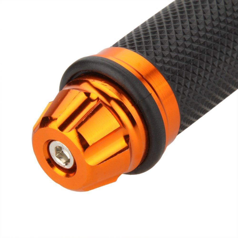 Karun Custom Aluminum Motorcycle Grip Bar End with Handle 22.2 Mm for Motorcycles (Deep Orange)