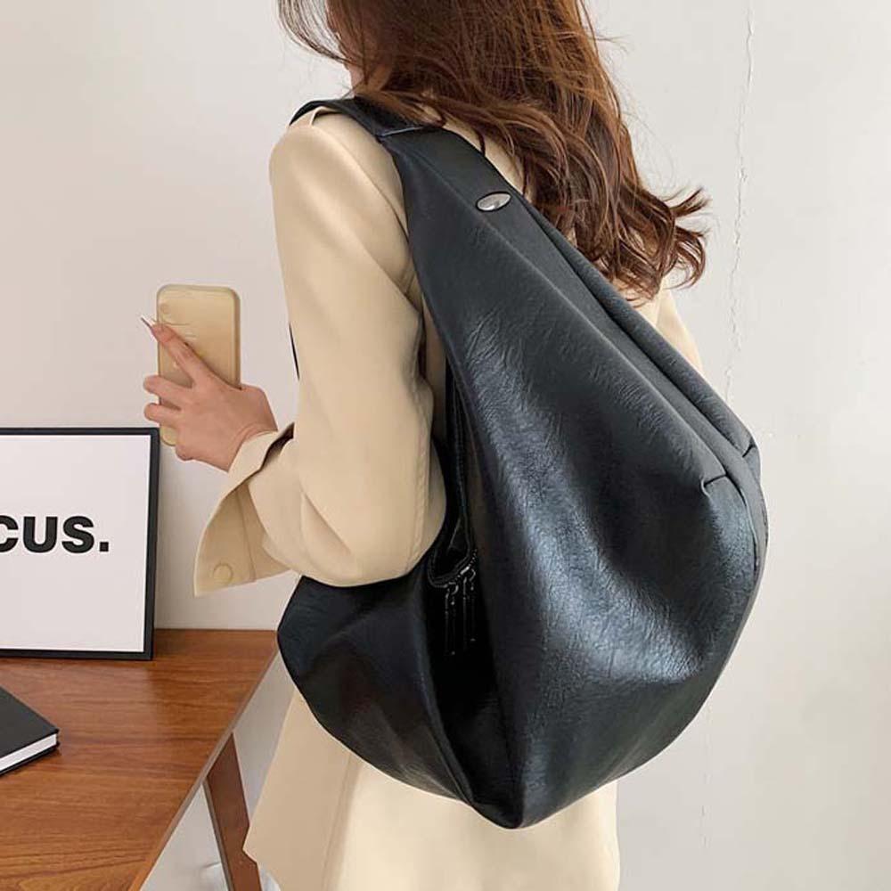 Retro Large Capacity Underarm Bag Japanese Style Tote Bag Versatile Commuting Handbag Work